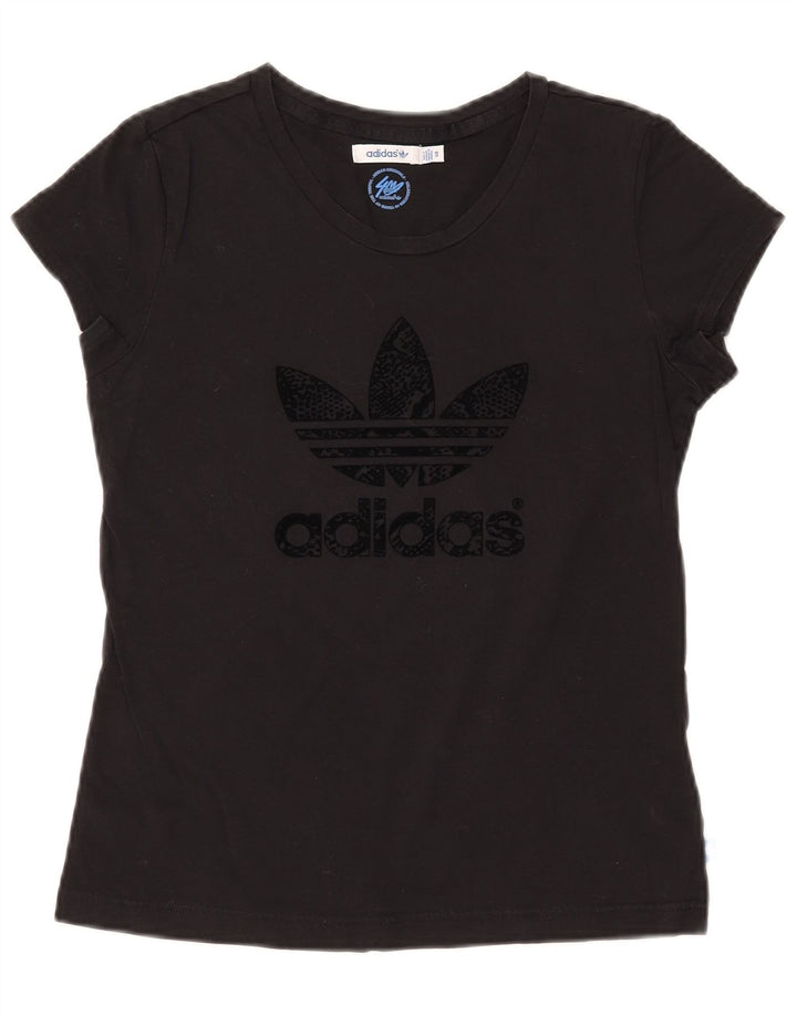 ADIDAS Grafisk T-shirt top til kvinder IT 40 Lille sort bomuld