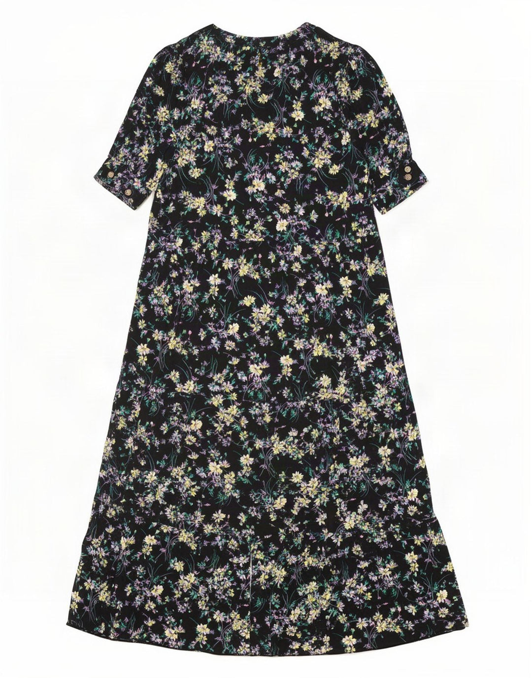 Marks & Spencer Dame Maxi Dress UK 12 Medium Black Floral Viscose
