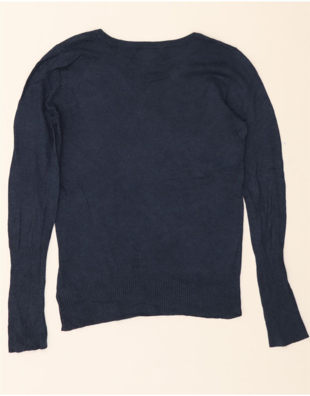 MOSSIMO Womens Boat Neck Jumper Sweater UK 10 Small Navy Blue Nylon Vintage Mossimo and Second-Hand Mossimo from Messina Hembry 