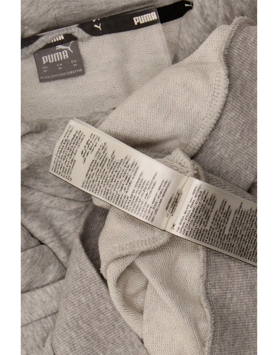 PUMA Womens Zip Hoodie Sweater UK 14 Medium Grey Flecked Cotton Vintage Puma and Second-Hand Puma from Messina Hembry 