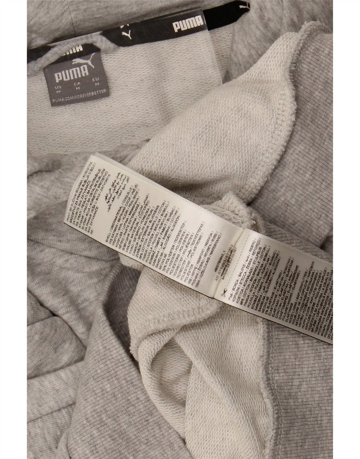 PUMA Womens Zip Hoodie Sweater UK 14 Medium Grey Flecked Cotton Vintage Puma and Second-Hand Puma from Messina Hembry 