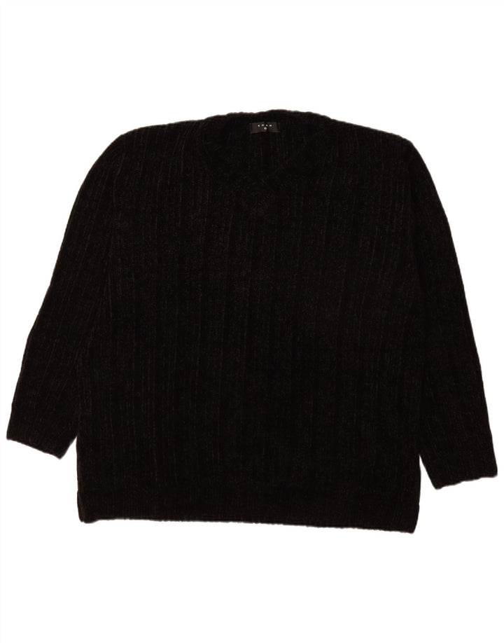 Vintage herre V-hals sweater XL sort akryl