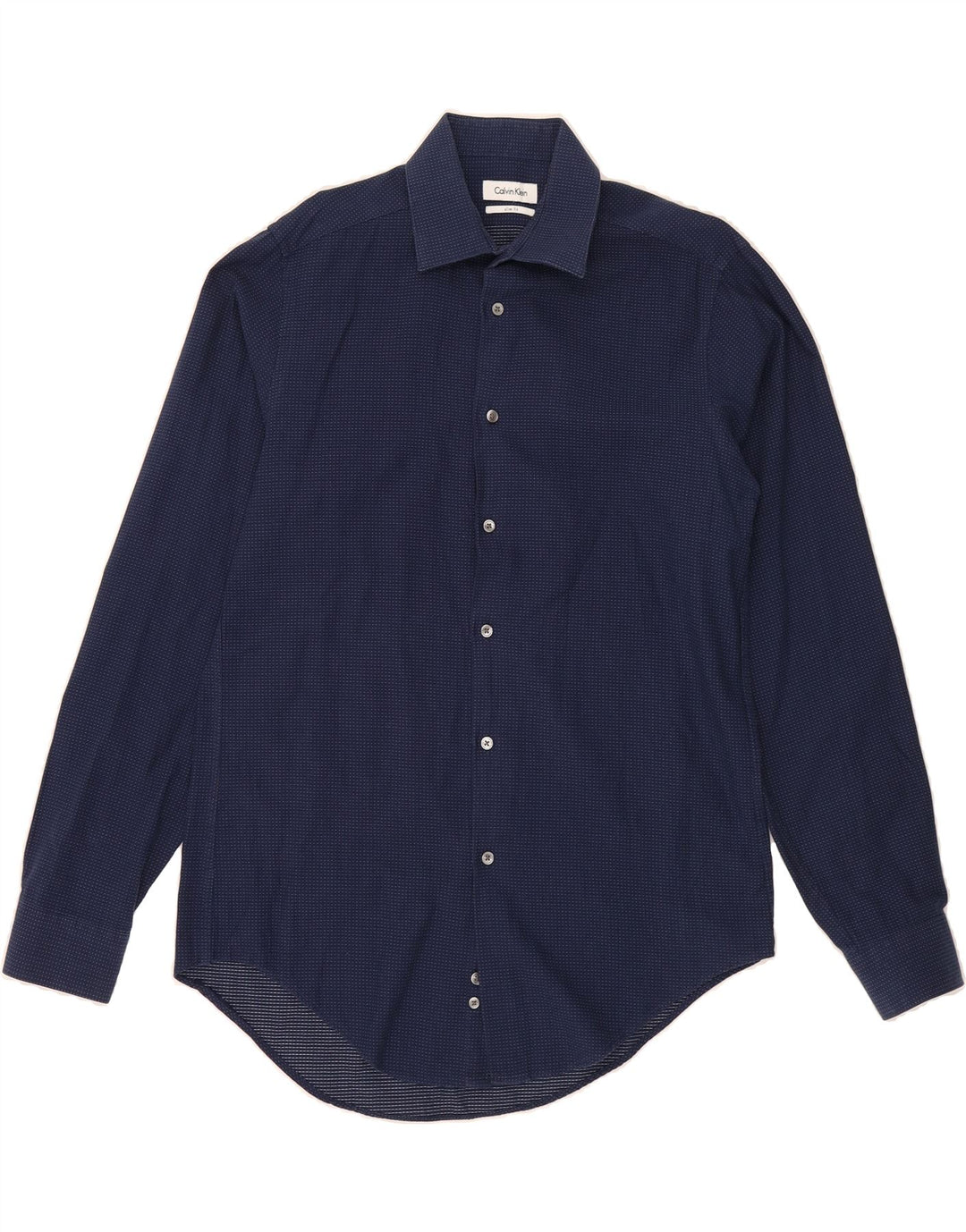 CALVIN KLEIN Mens Slim Fit Shirt Size 15 1/2 Medium Navy Blue Spotted Vintage Calvin Klein and Second-Hand Calvin Klein from Messina Hembry 
