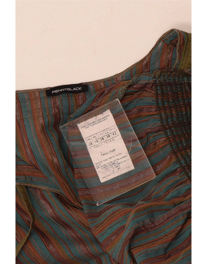 Penny Black Damebluse Top UK 10 Lille flerfarvet stribet bomuld