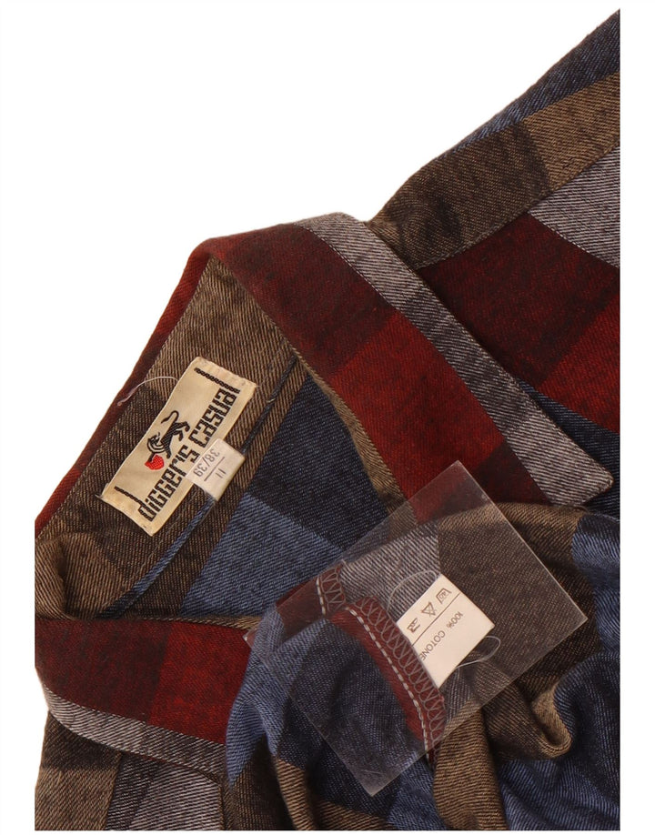 Vintage herre flannel skjorte størrelse 38/39 Medium flerfarvet geometrisk bomuld