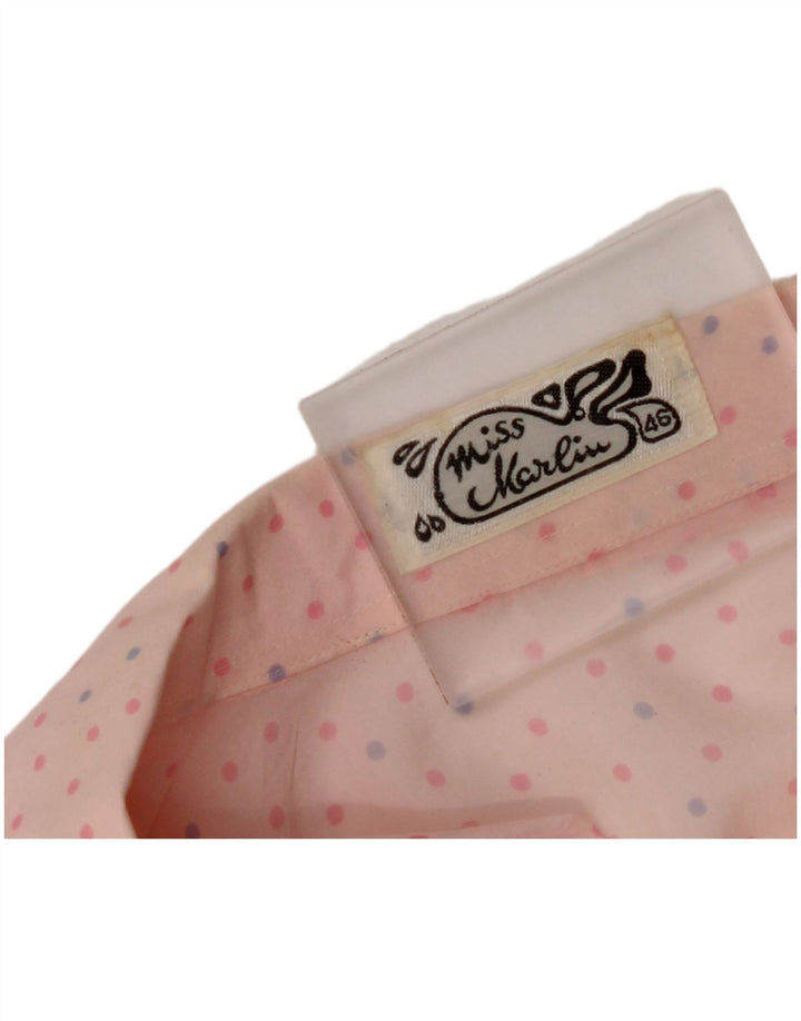 VINTAGE Dame Shirt Bluse IT 46 Large Pink Spotted