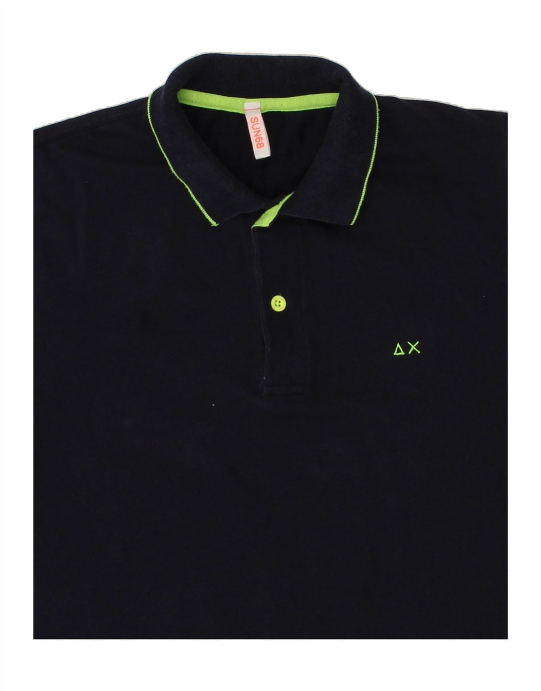 SUN68 Mens Polo Shirt Small Navy Blue Cotton Vintage Sun68 and Second-Hand Sun68 from Messina Hembry 