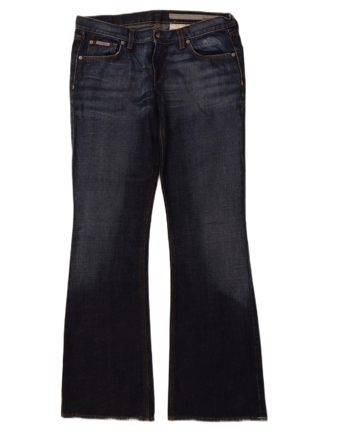 CALVIN KLEIN Dame Bootcut Jeans W32 L33 Marineblå Bomuld