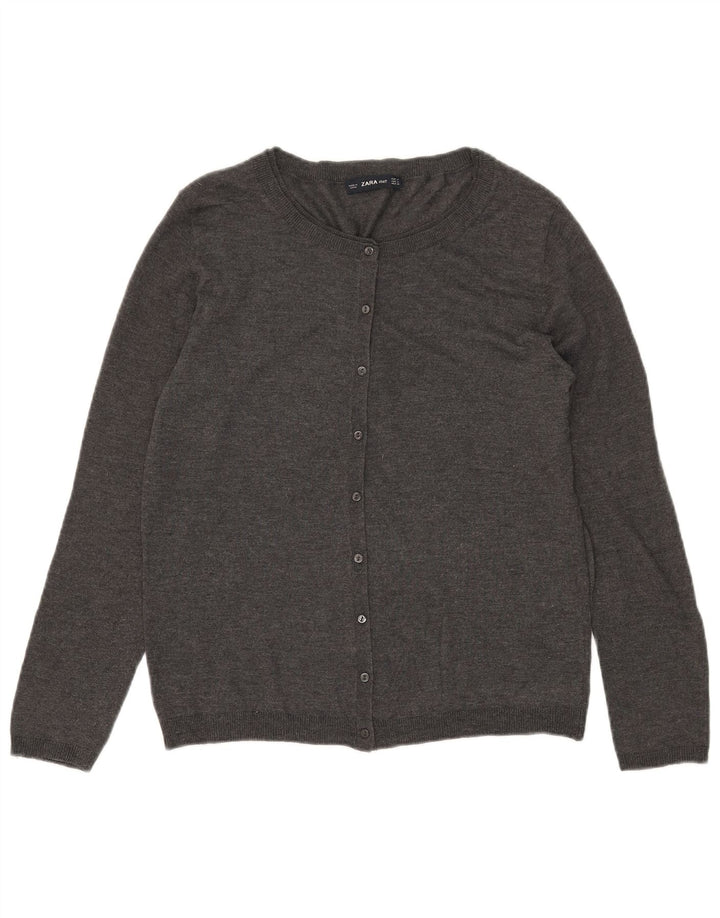 Zara Dame Cardigan Sweater UK 12 Medium Grey Modal
