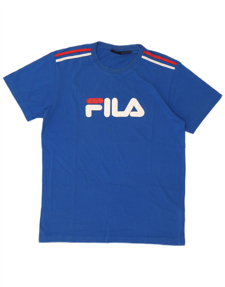Fila Herre Regular Graphic T-Shirt Top XL Blå Bomuld