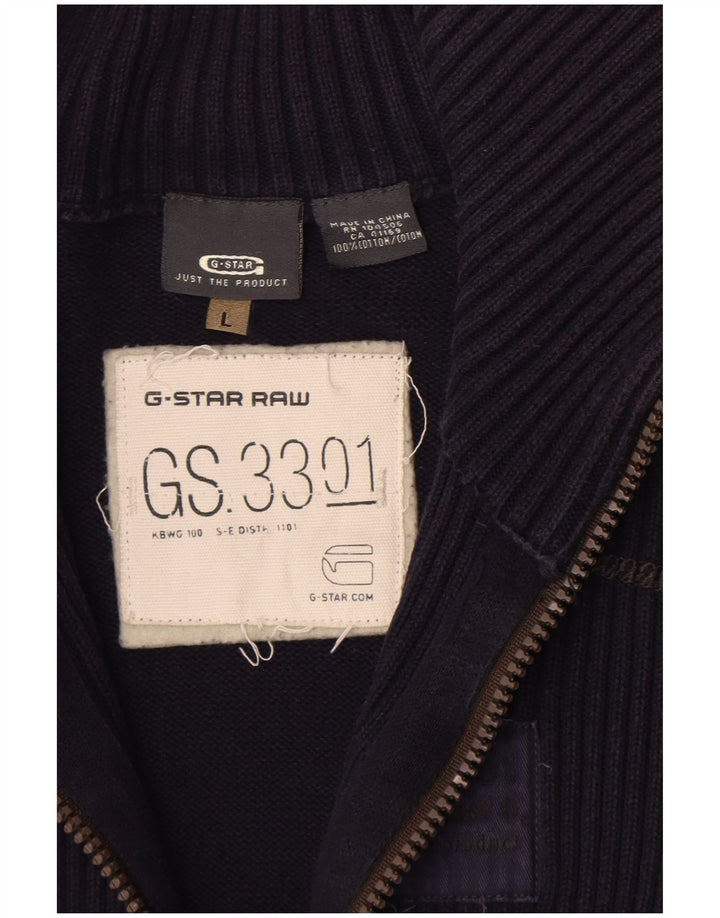 G-Star Herre 3301 Cardigan Sweater Stor Marineblå Bomuld
