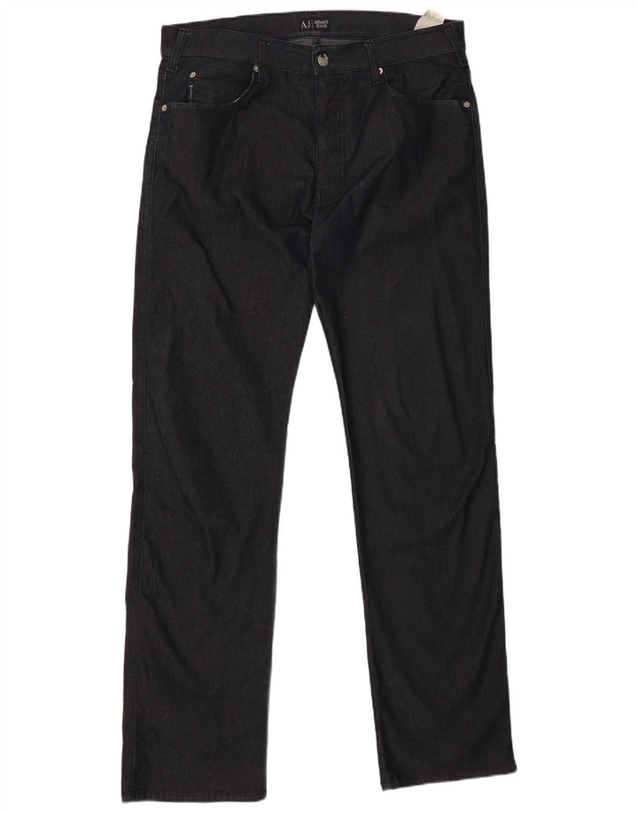 ARMANI Straight Jeans til mænd W36 L35 Marineblå Bomuld