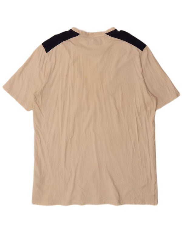 Fila Mens Graphic T-Shirt Top 2XL Beige Colourblock Cotton