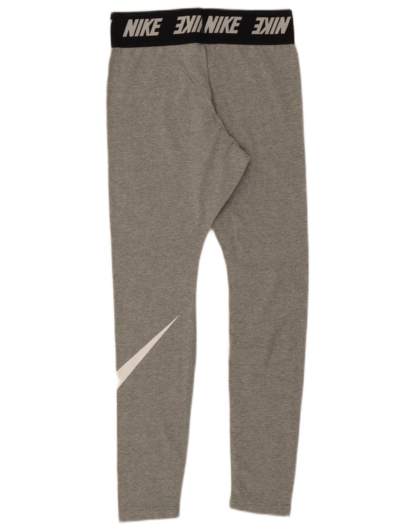 Nike Dame Grafiske Leggings UK 10 Medium Grey Colourblock Bomuld