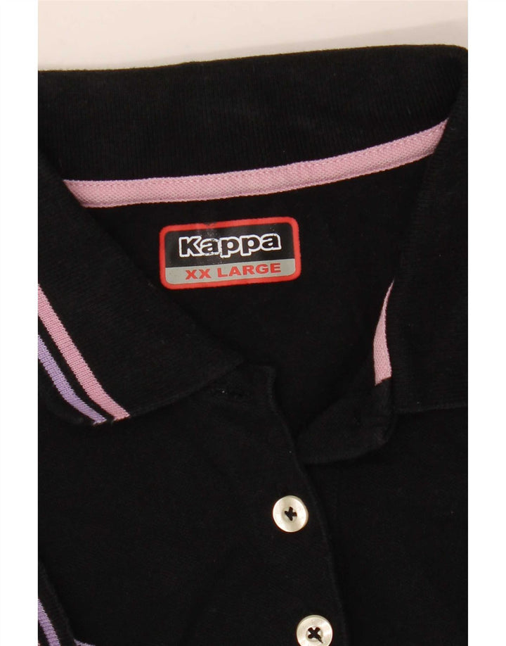 Kappa Dame Polo Shirt UK 20 2XL Sort