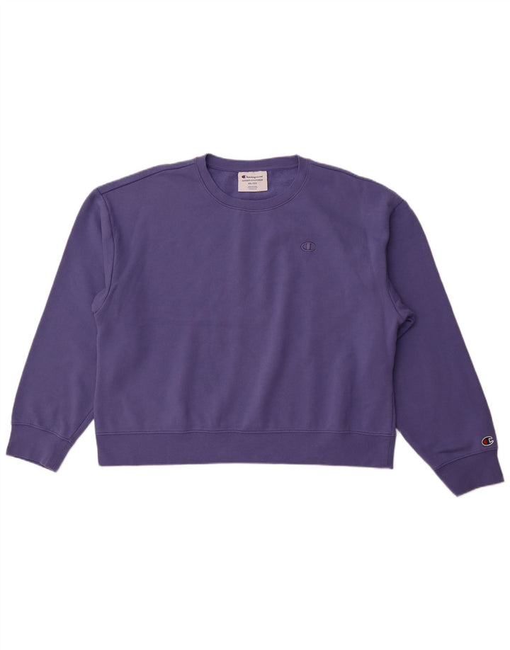 CHAMPION Dame Sweatshirt Jumper UK 20 2XL Lilla Bomuld