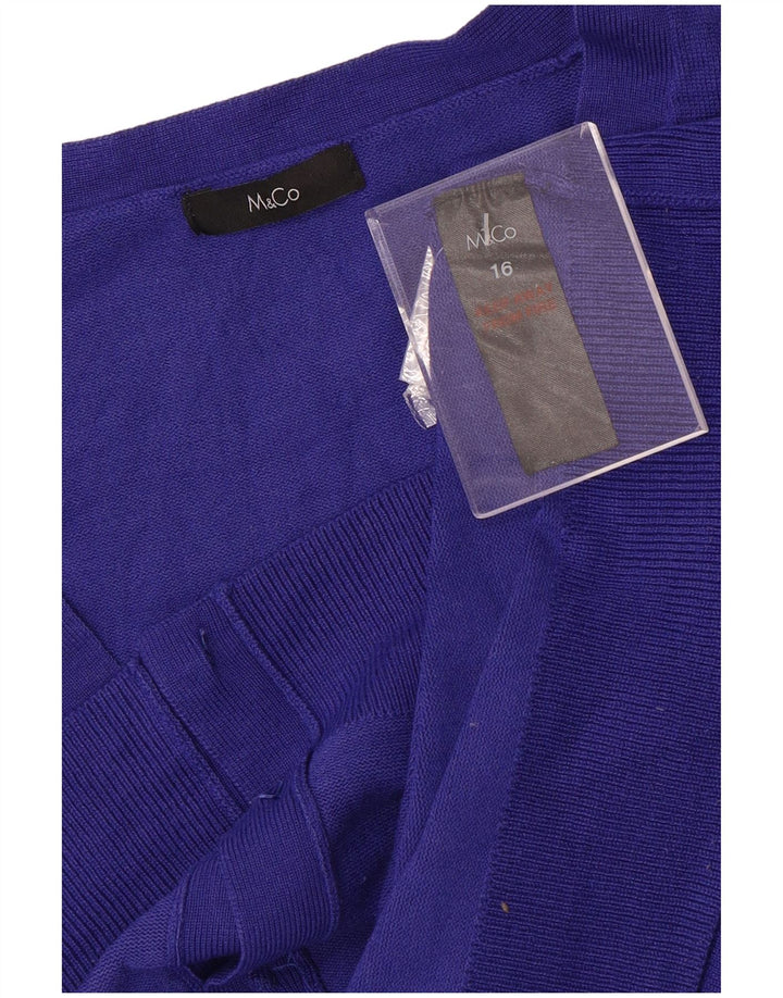 M&Co Dame Cardigan Sweater UK 16 Large Purple Viscose