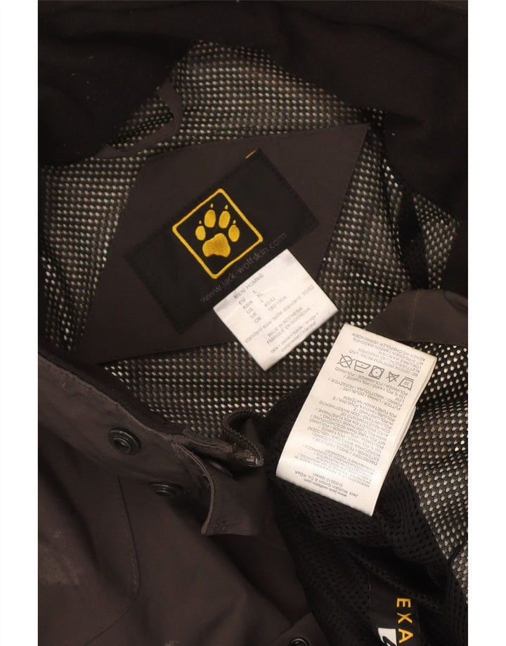 Jack Wolfskin Regnjakke til mænd UK 40/42 Stor grå polyamid