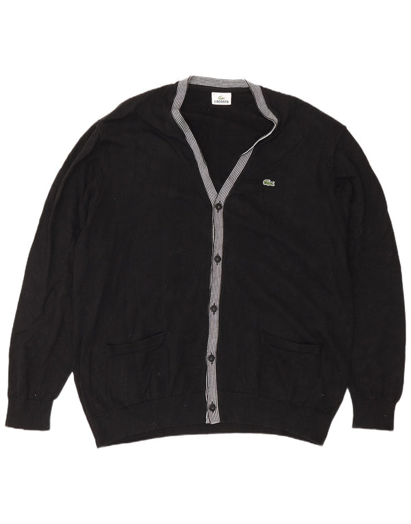 Lacoste Herre Cardigan Sweater Størrelse 8 2XL Sort Bomuld