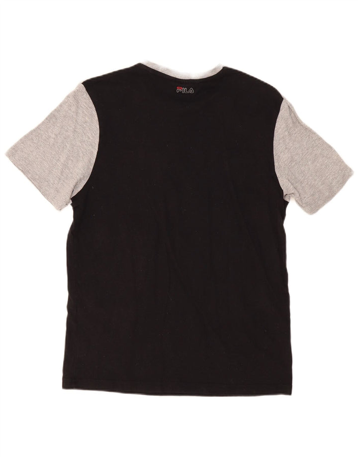 FILA Herre grafisk T-shirt Top Lille Grå Colourblock Bomuld
