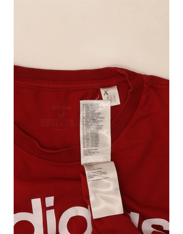 Adidas Herre grafisk T-shirt Top Medium Rød Bomuld