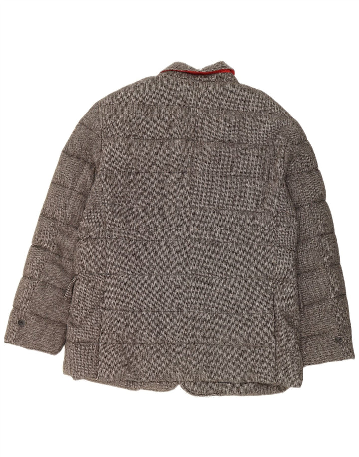 Tommy Hilfiger Herre Polstret Jakke UK 44 2XL Grå Sildebensuld