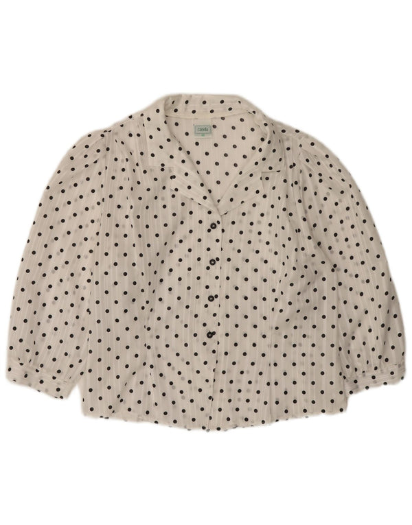 CANDA skjortebluse med 3/4 ærmer til kvinder EU 40 Medium White Polka Dot
