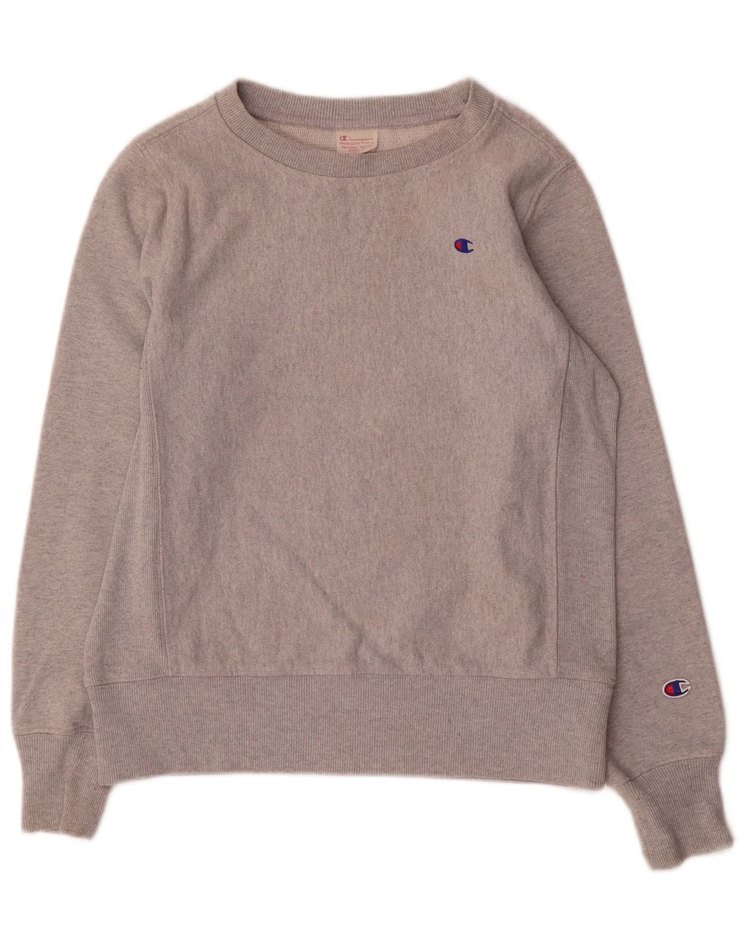 Champion Dame Sweatshirt Jumper UK 14 Medium Grey Bomuld