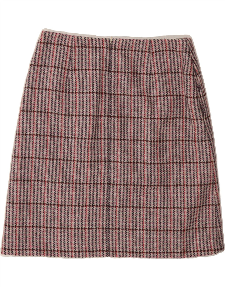 BODEN A-line nederdel til kvinder UK 10 Small W30 Pink ternet uld