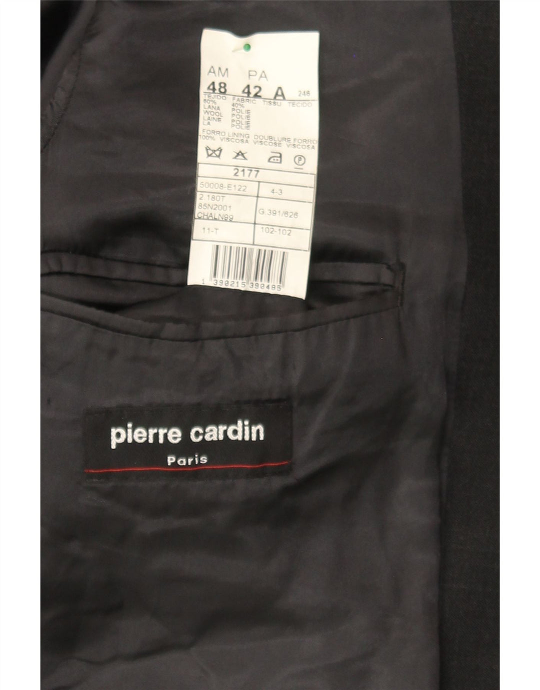 PIERRE CARDIN Mens 3 Button Blazer Jacket IT 48 Medium Grey Wool Vintage Pierre Cardin and Second-Hand Pierre Cardin from Messina Hembry 