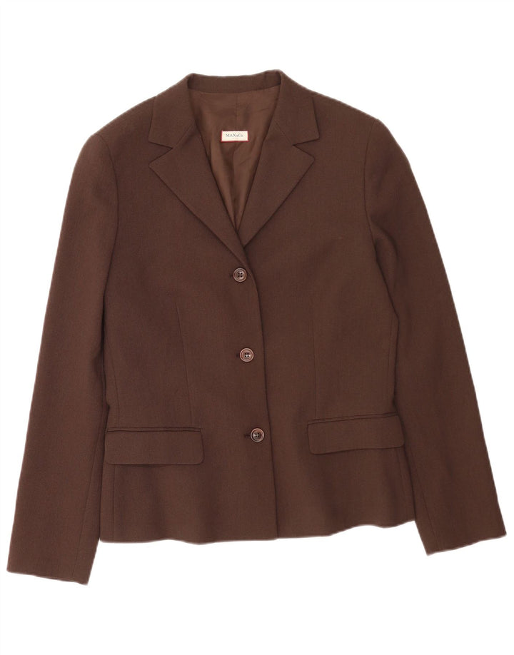Max & Co. Dame 3-knaps blazerjakke UK 14 Medium Brun Polyester