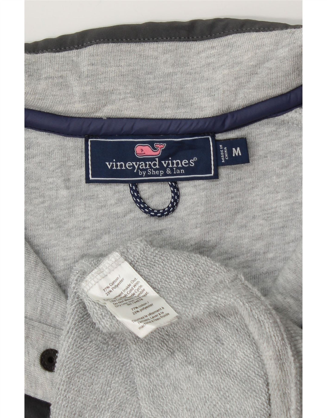 VINEYARD VINES Herre Loose Fit Sweatshirt Jumper Medium Grå Colourblock