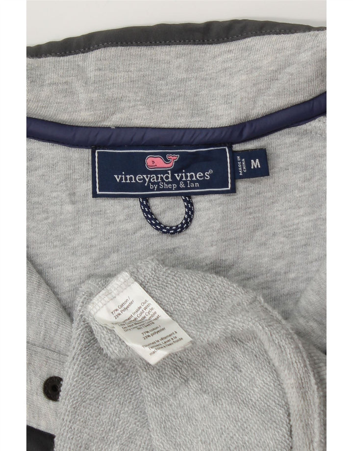 VINEYARD VINES Herre Loose Fit Sweatshirt Jumper Medium Grå Colourblock