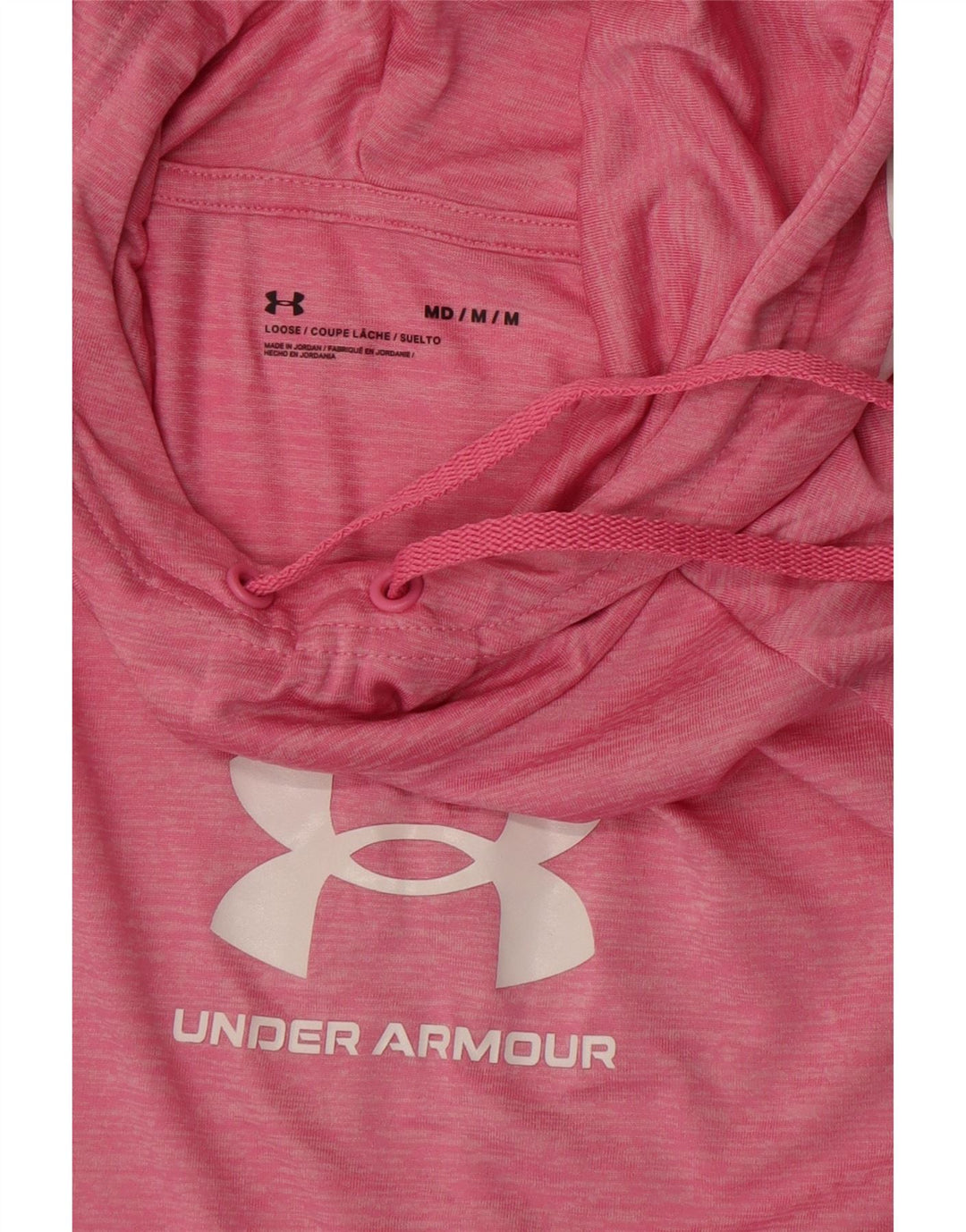Under Armour Dame Hooded Grafisk Top Langærmet UK 14 Medium Pink