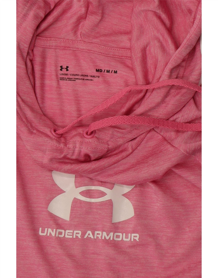 Under Armour Dame Hooded Grafisk Top Langærmet UK 14 Medium Pink