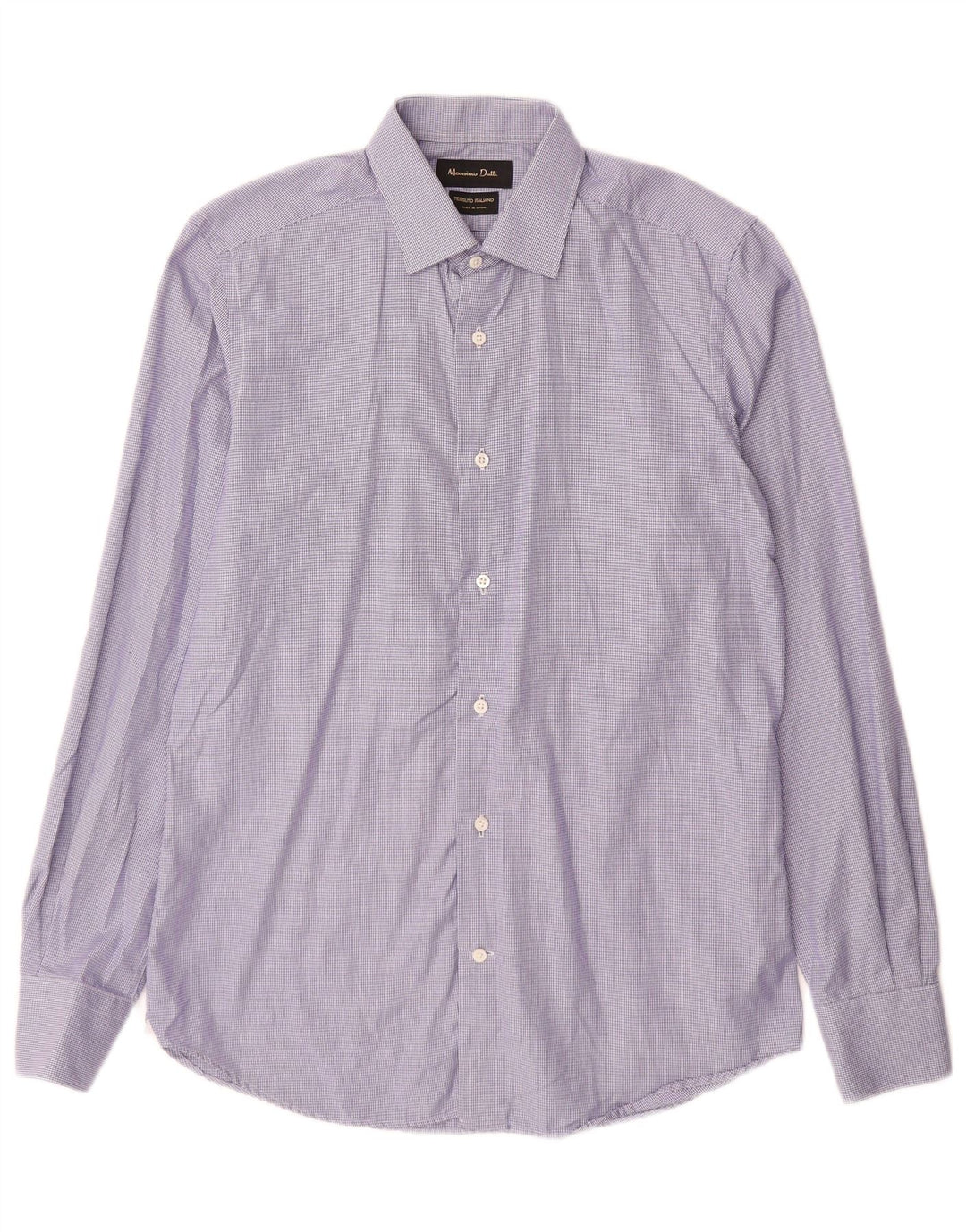 Massimo Dutti herreskjorte str. 38 Medium Blue Houndstooth