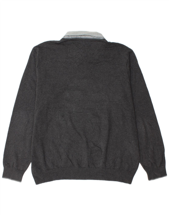 Marks & Spencer Herre V-hals sweater XL Grå Bomuld