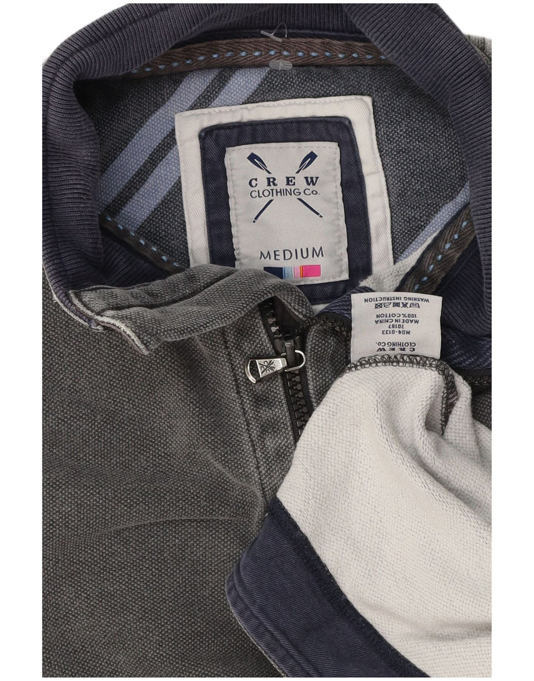 Besætningsbeklædning Herre Zip Neck Sweatshirt Jumper Medium Grå Bomuld