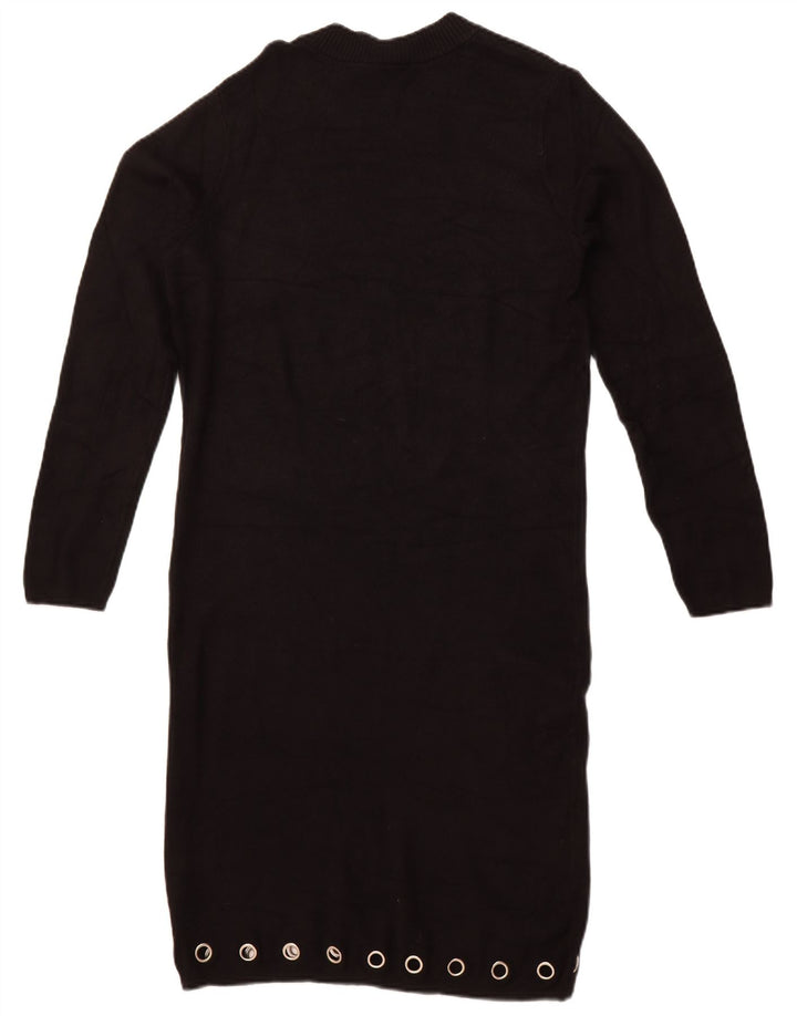 Lipsy Dame Langærmet Jumper Kjole UK 14 Stor Sort Viscose