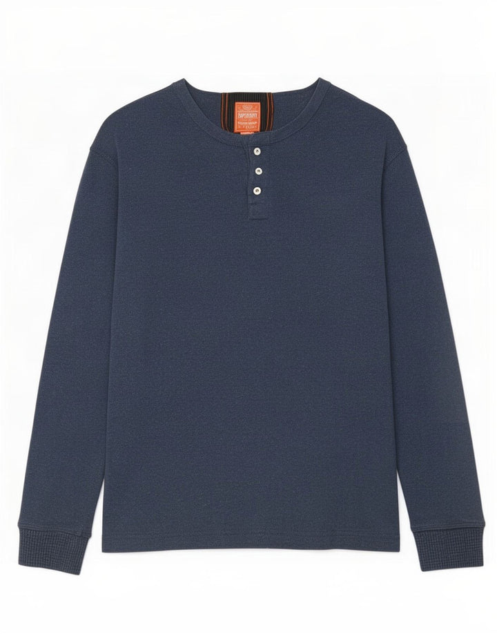 Superdry Herre Top Langærmet Medium Marineblå Bomuld