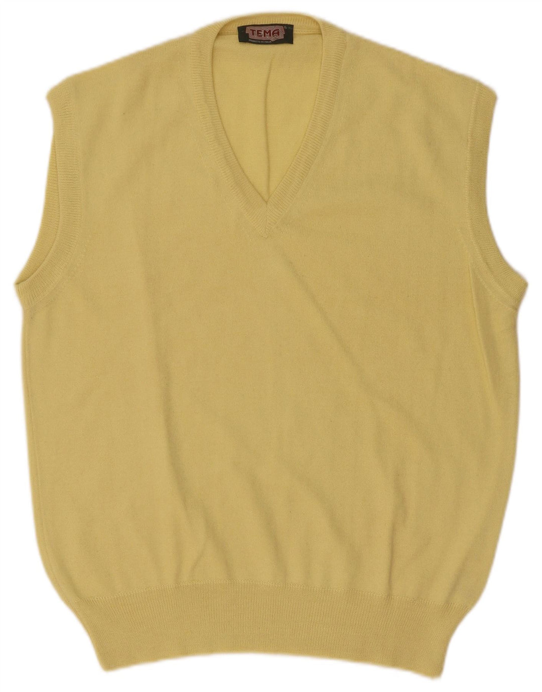 Vintage Herrevest Tank Top IT 50 Medium Gul Uld