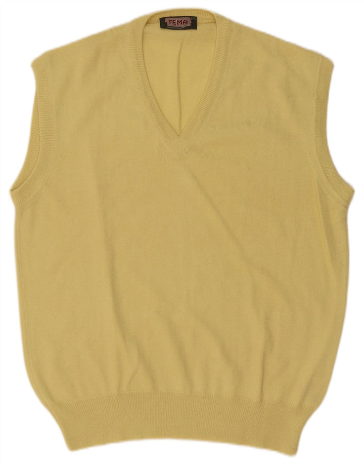Vintage Herrevest Tank Top IT 50 Medium Gul Uld