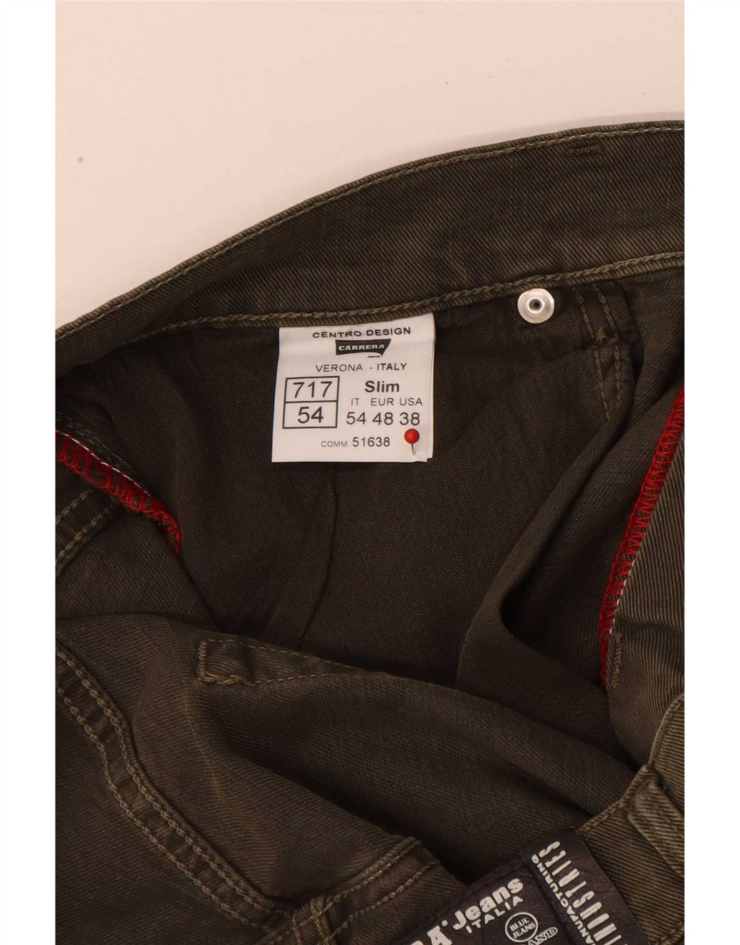 Carrera Mens 717 Slim Jeans W38 L34 Khaki Bomuld