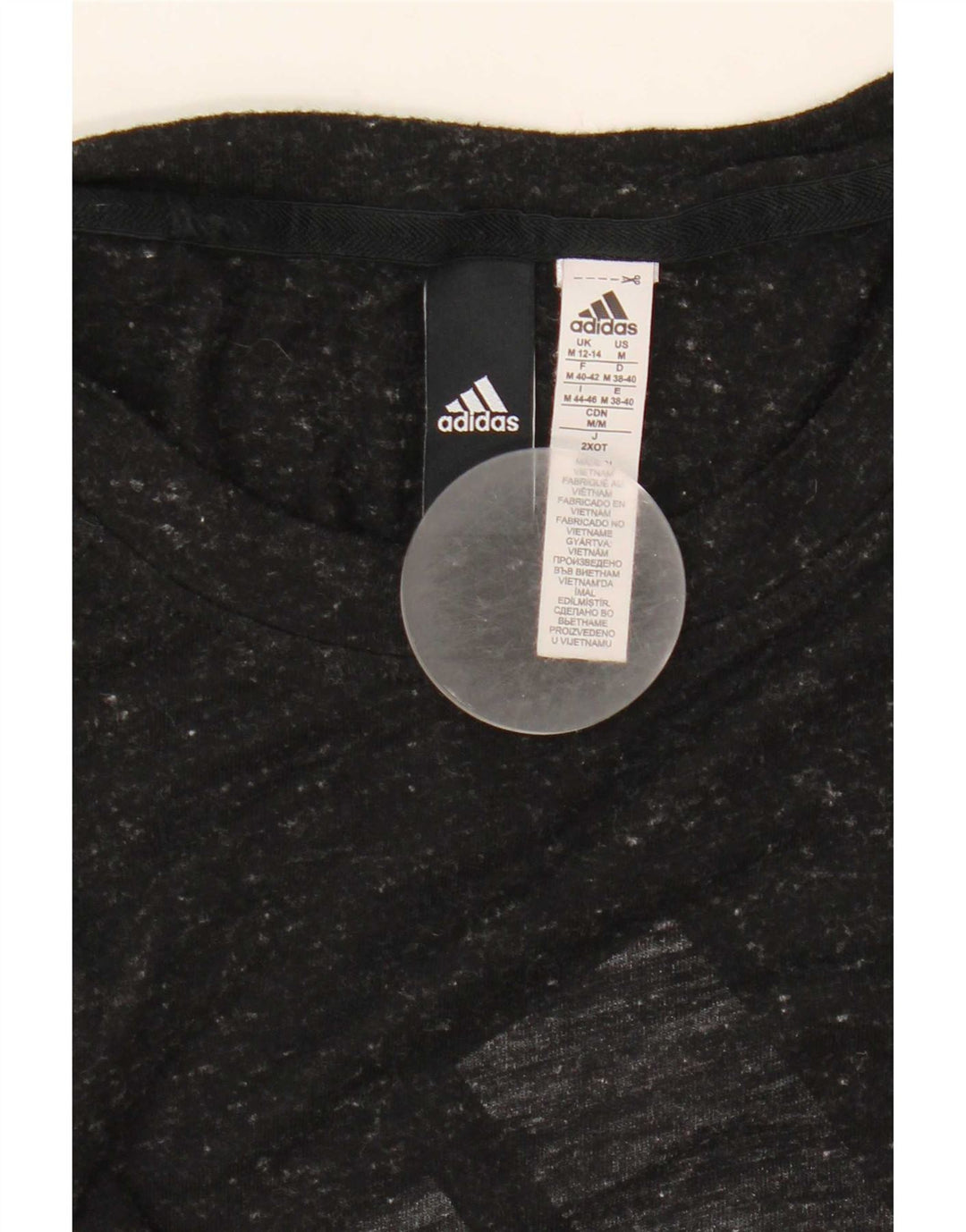 Adidas Dame Grafisk Vest Top UK 12/14 Medium Black Flecked
