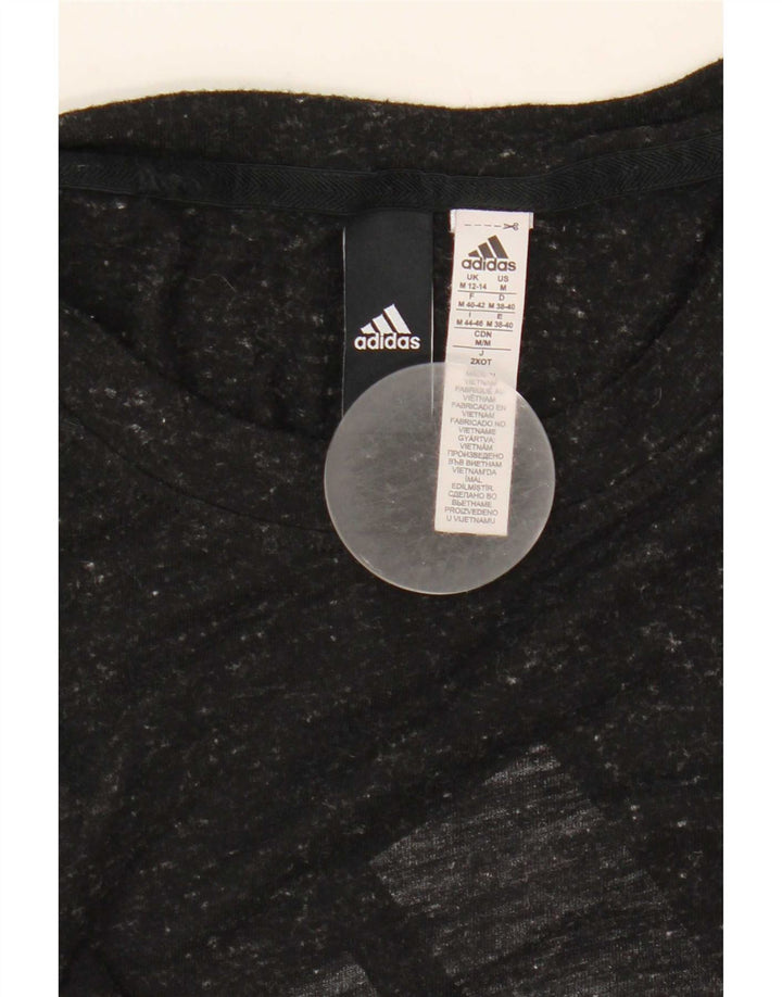 Adidas Dame Grafisk Vest Top UK 12/14 Medium Black Flecked