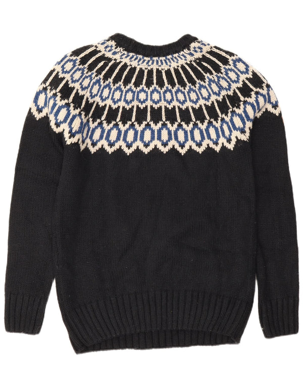 Superdry trøje med rund hals til mænd Large Black Fair Isle Akryl