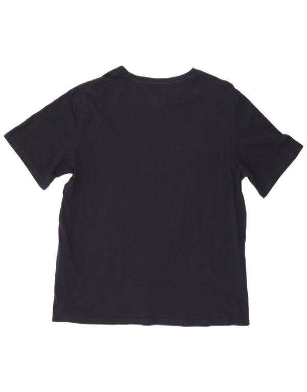 Jack & Jones Mens Graphic T-Shirt Top XL Navy Blue Cotton