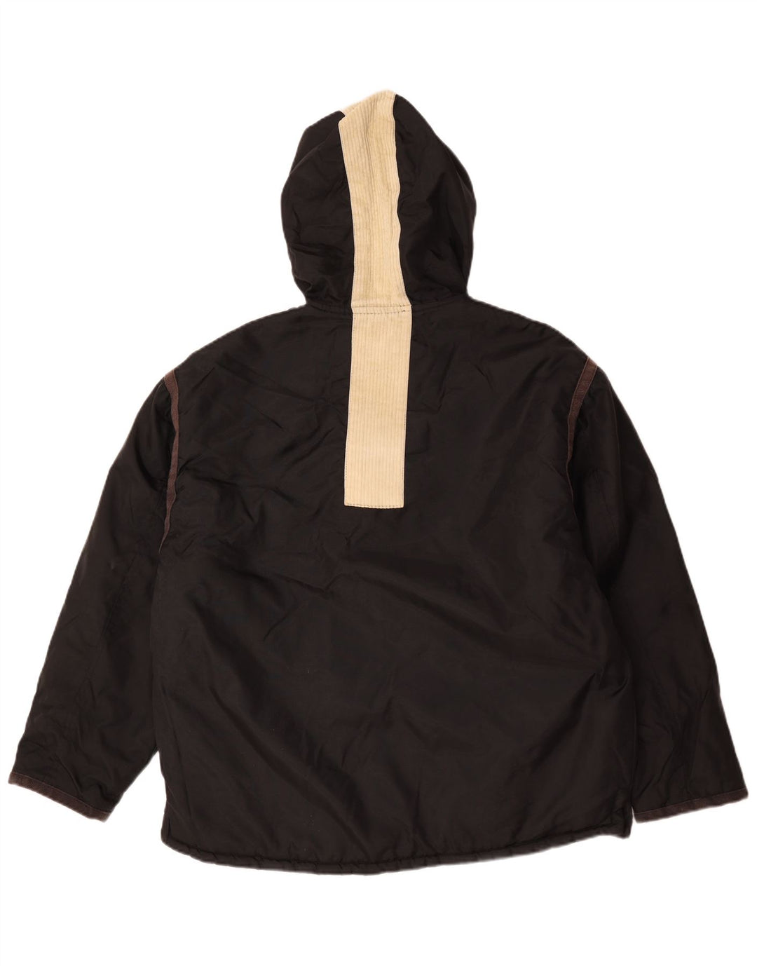 Big Star Herre Hooded Windbreaker Jacket UK 40 Large Black Nylon