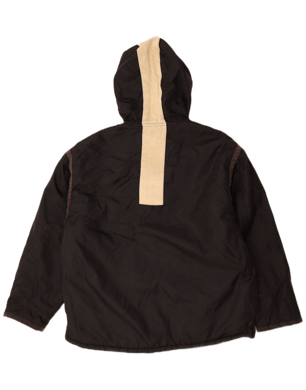 Big Star Herre Hooded Windbreaker Jacket UK 40 Large Black Nylon