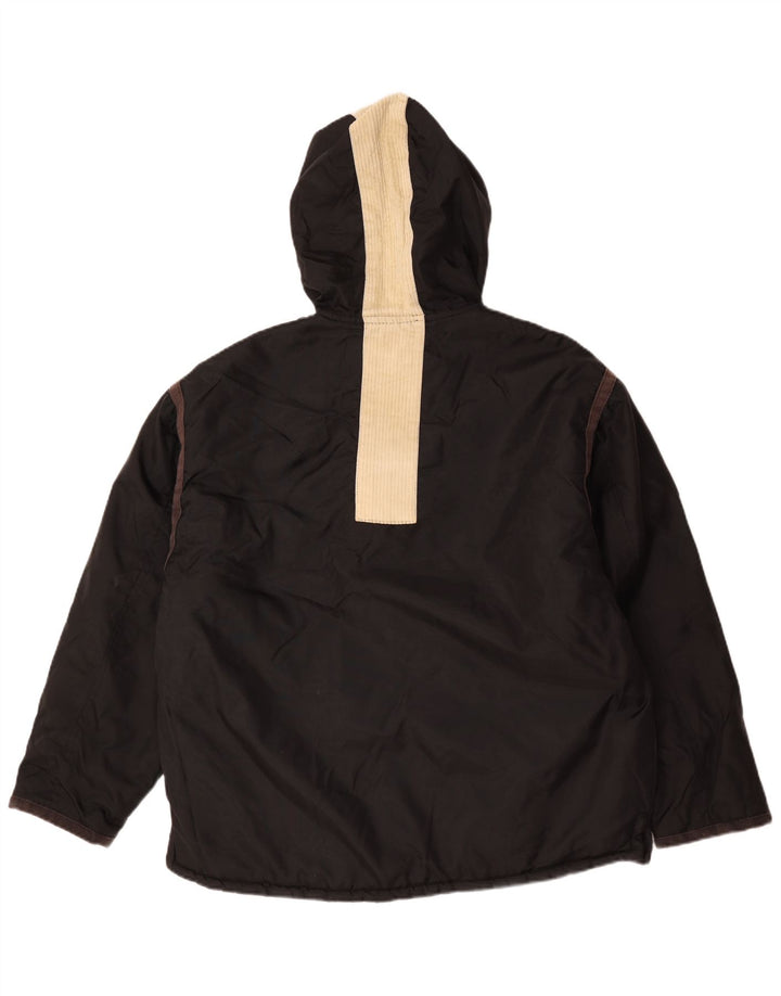 Big Star Herre Hooded Windbreaker Jacket UK 40 Large Black Nylon